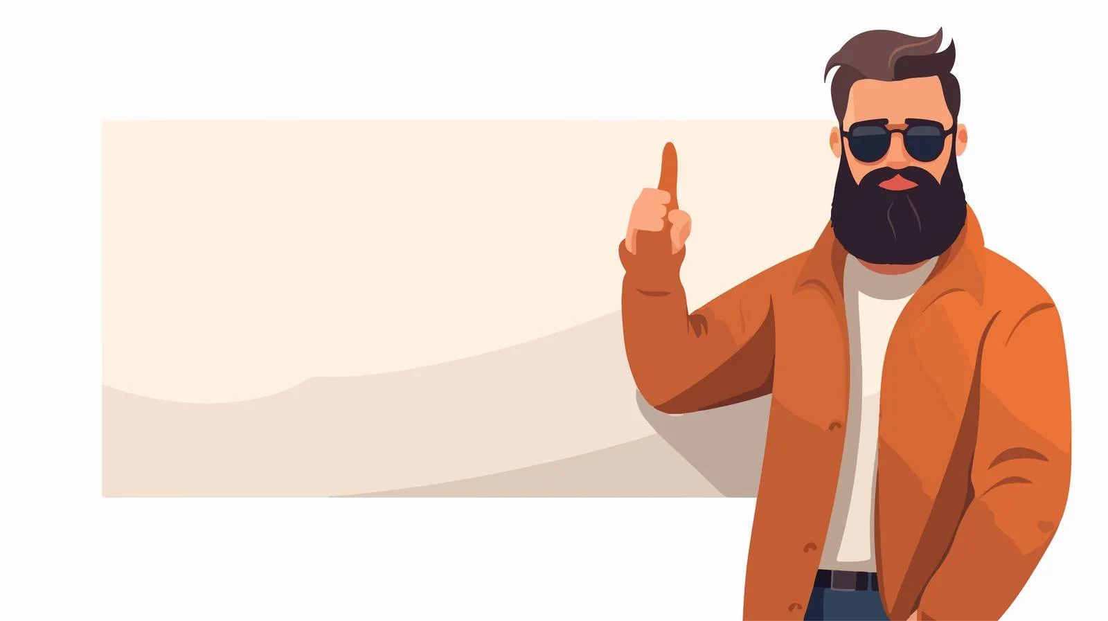 Fashionable Man with Trendy Sunglasses Holding Blank Banner — free download from Dotvec