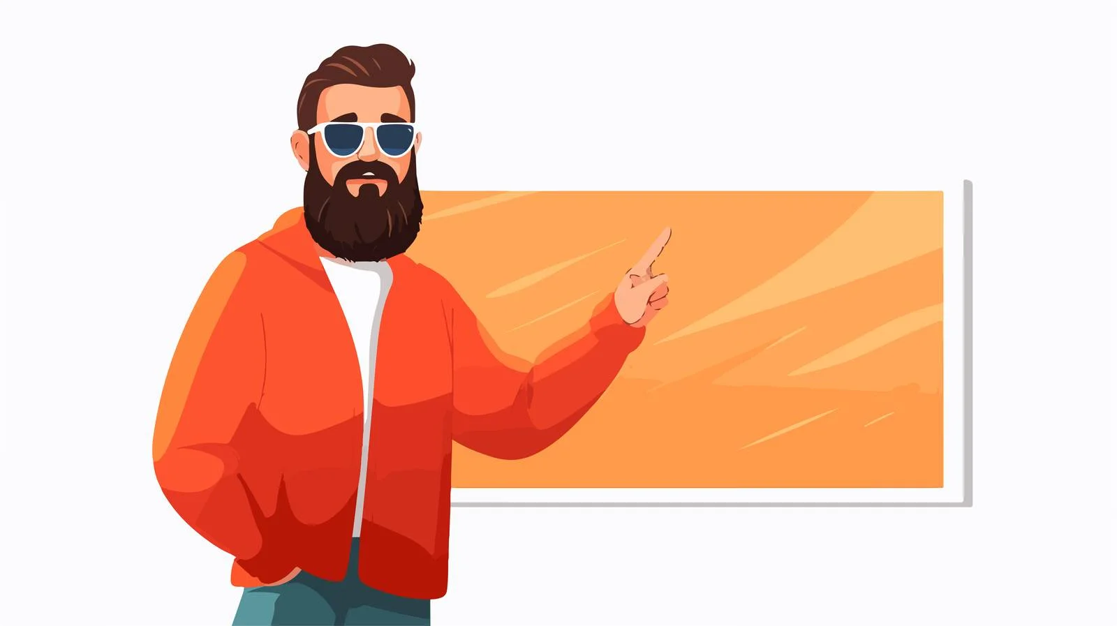 Fashionable man with trendy shades holding blank banner — free download from Dotvec
