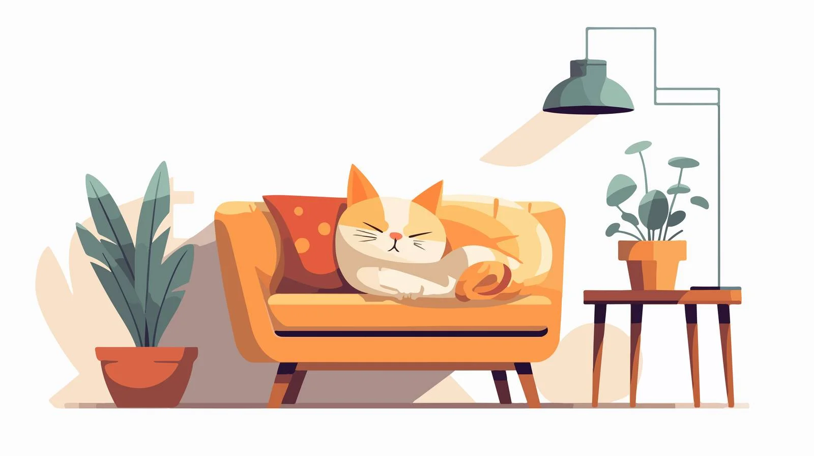 Modern Cozy Room Interior Design Illustration — free download from Dotvec