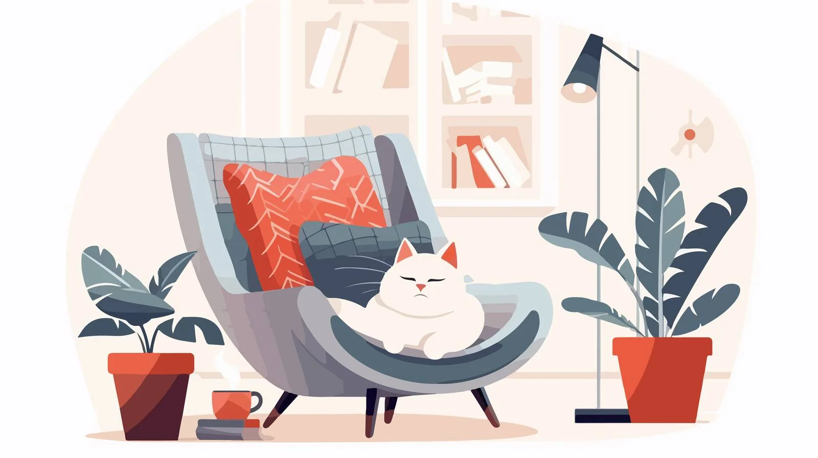 Elegant Cozy Room Vector Interior Illustration — free download from Dotvec