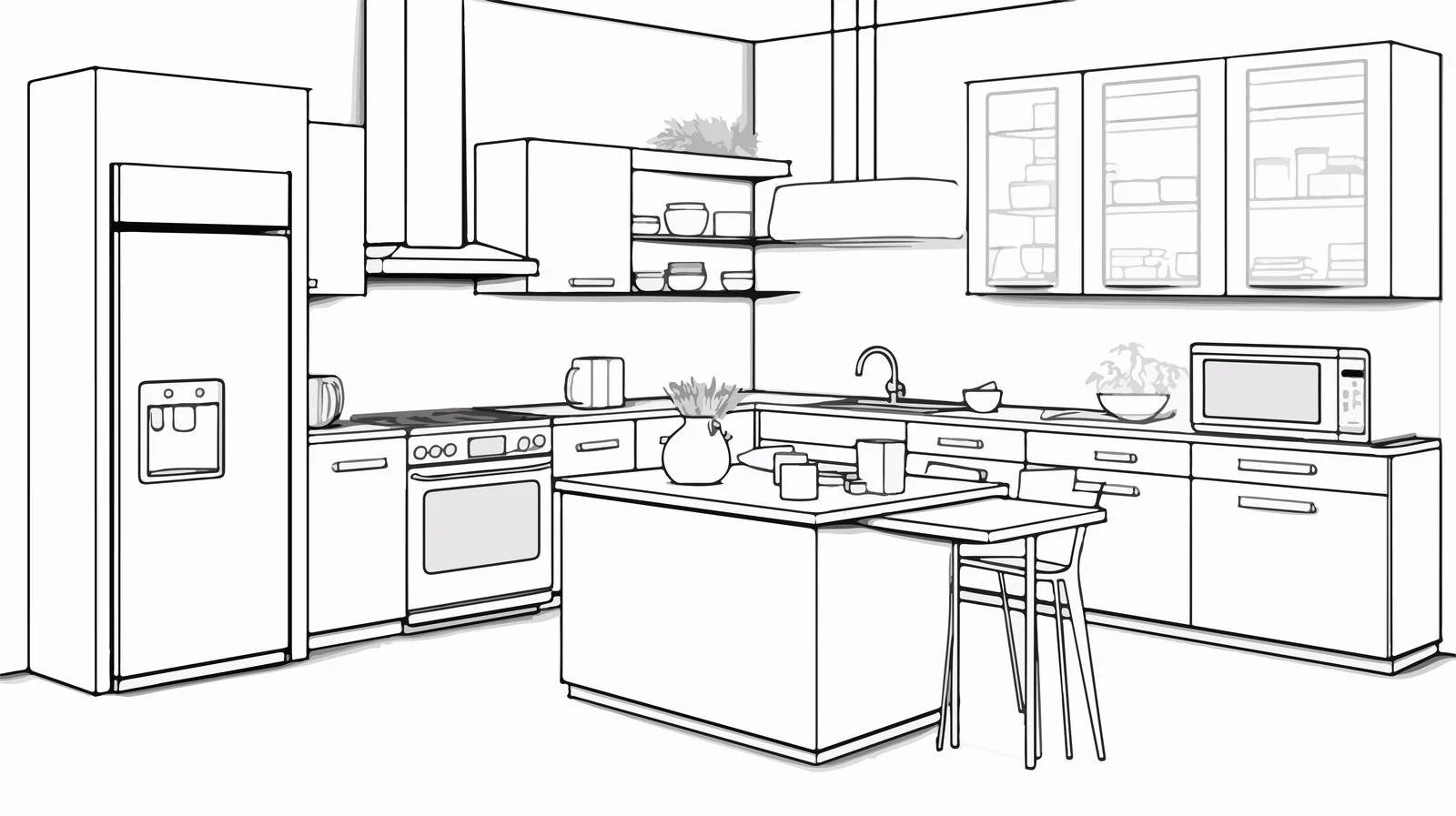 Sophisticated Kitchen Interior Design with Modern Furnishings — free download from Dotvec