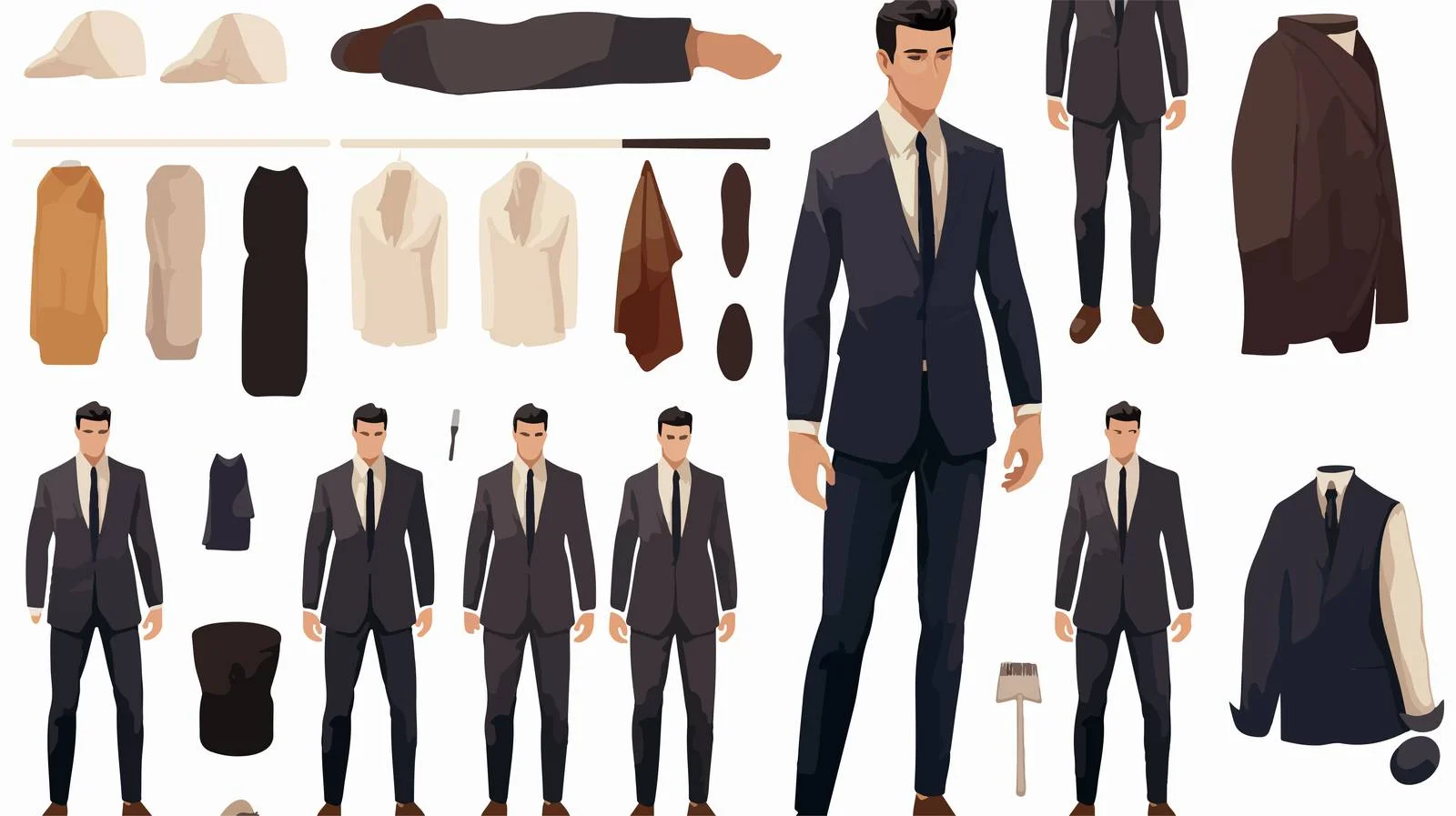Sophisticated Gentleman Suit Design Collection — free download from Dotvec