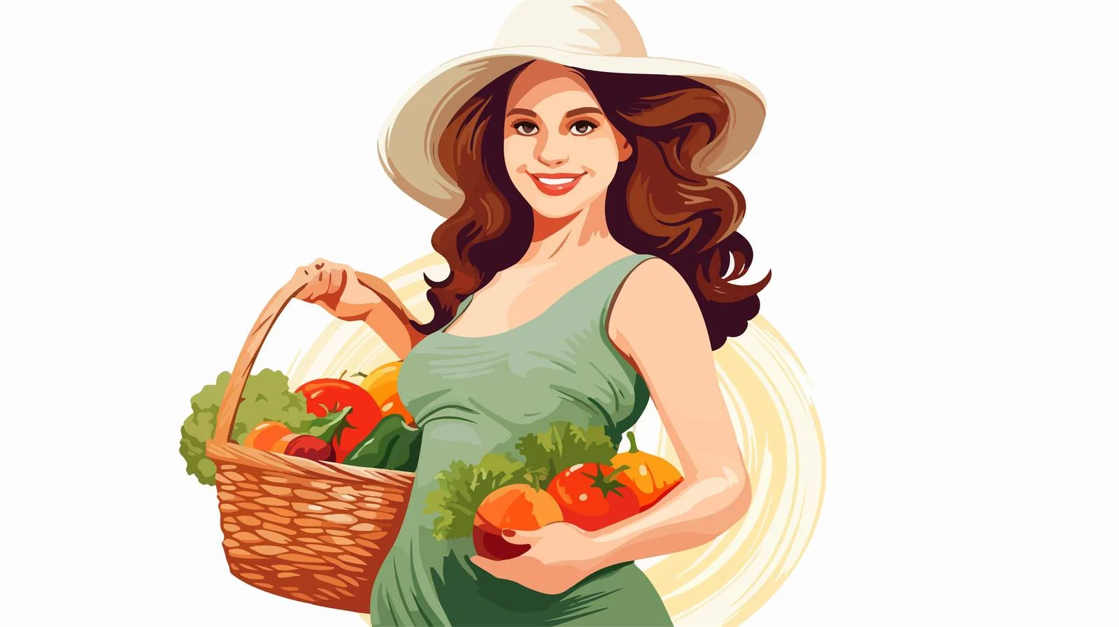 Chic pregnant lady in stylish hat — free download from Dotvec