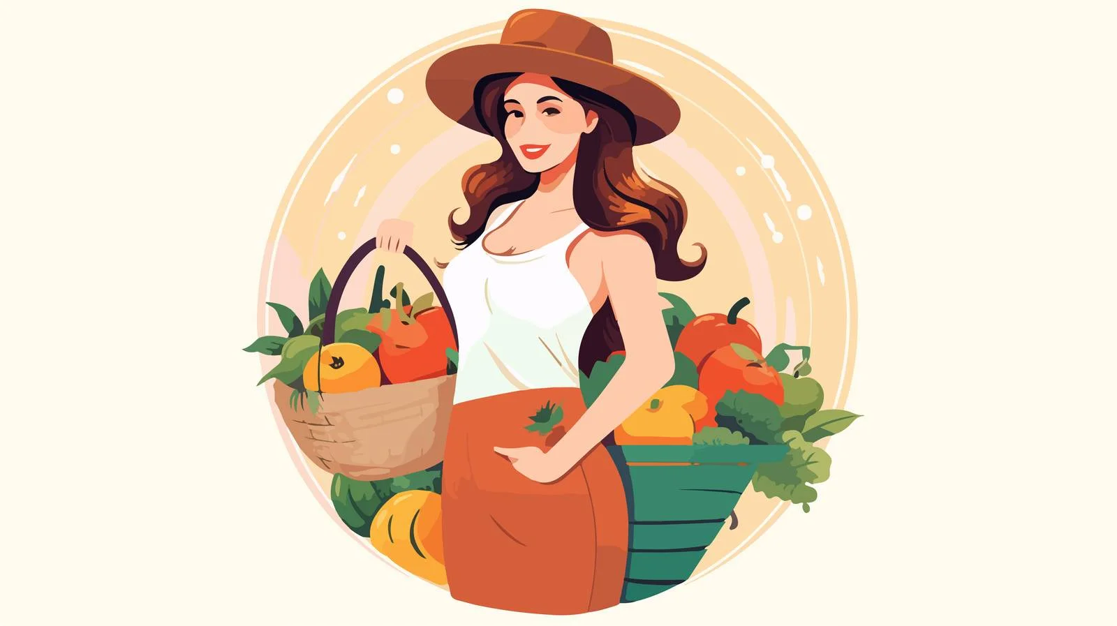 Chic pregnant lady in stylish hat posing — free download from Dotvec