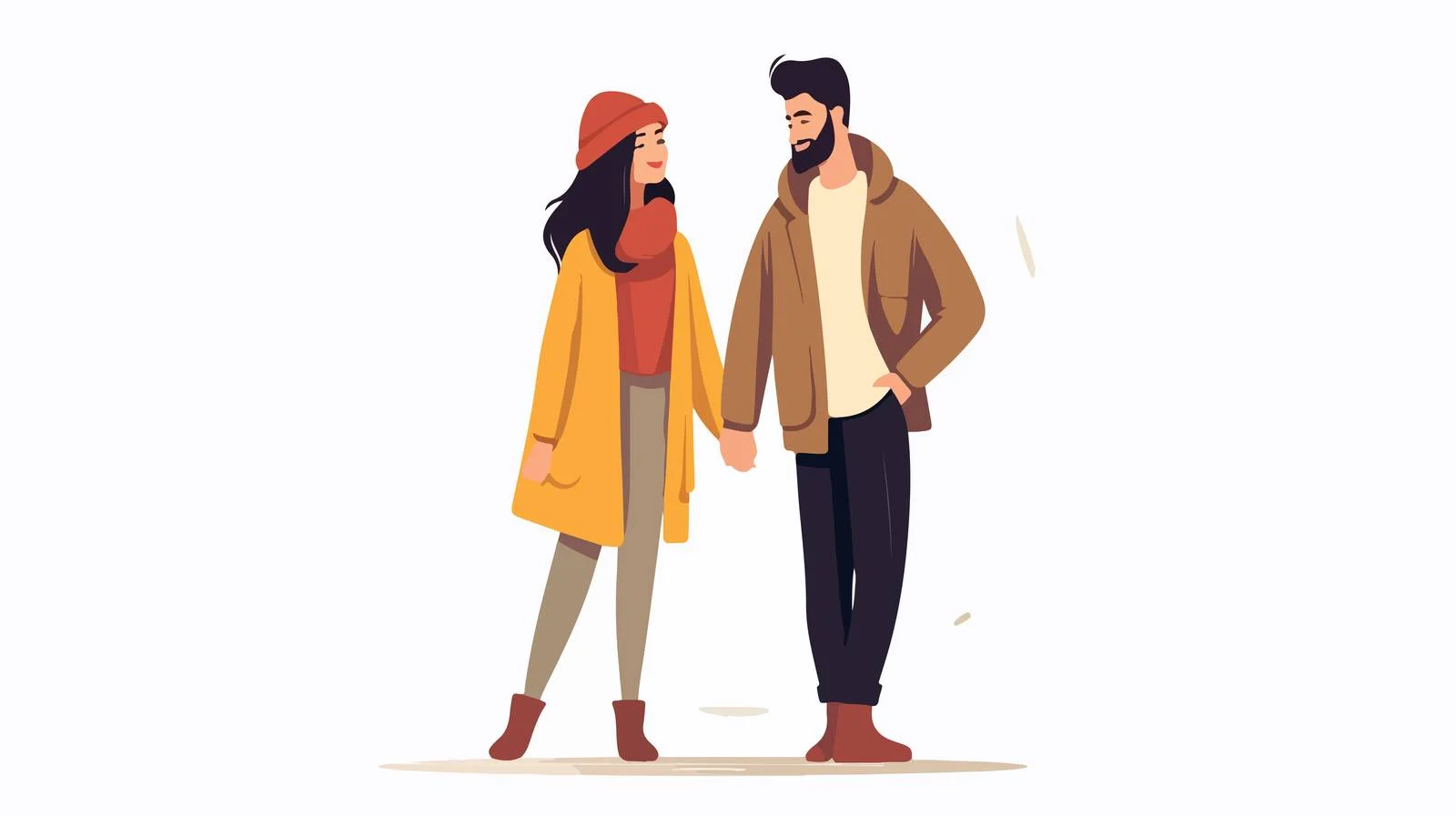 Chic Cartoon Couple in Fashionable Attire — free download from Dotvec