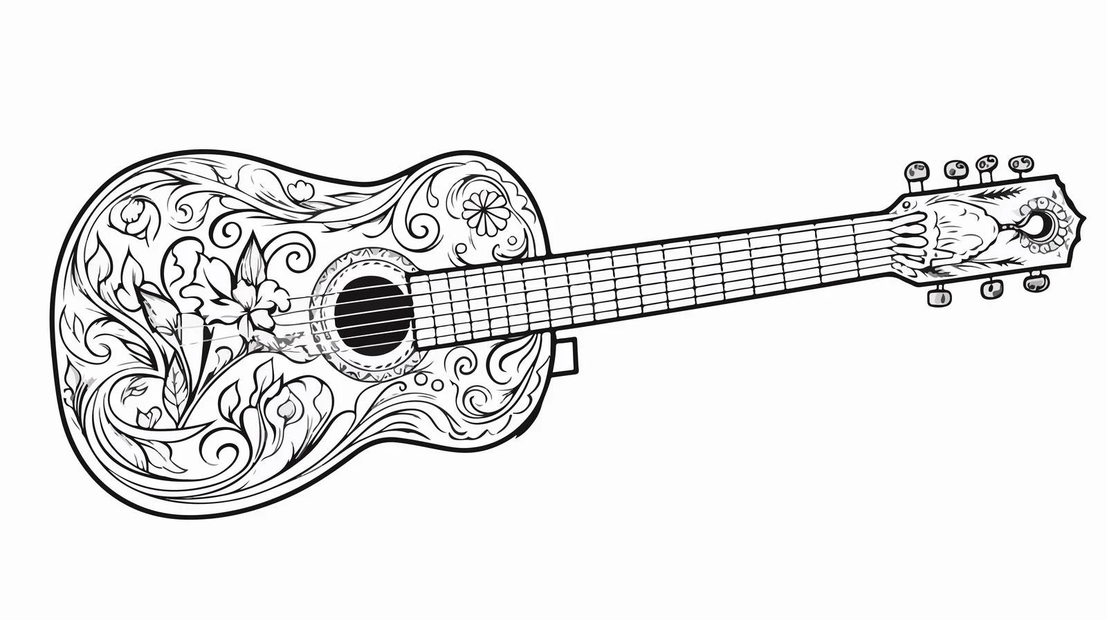 Elegant Retro Classical Guitar Image — free download from Dotvec
