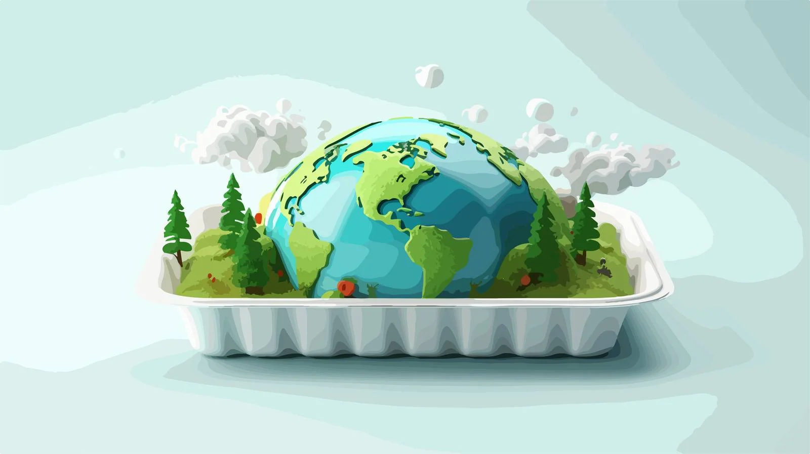 Eco-Friendly Styrofoam Food Box Concept — free download from Dotvec