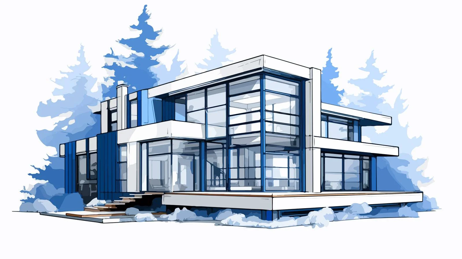 Elegant Suburban Home with Expansive Windows — free download from Dotvec