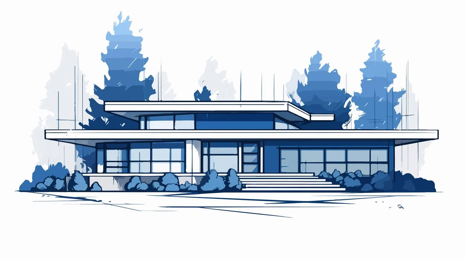 Modern Suburban Home with Expansive Windows — free download from Dotvec
