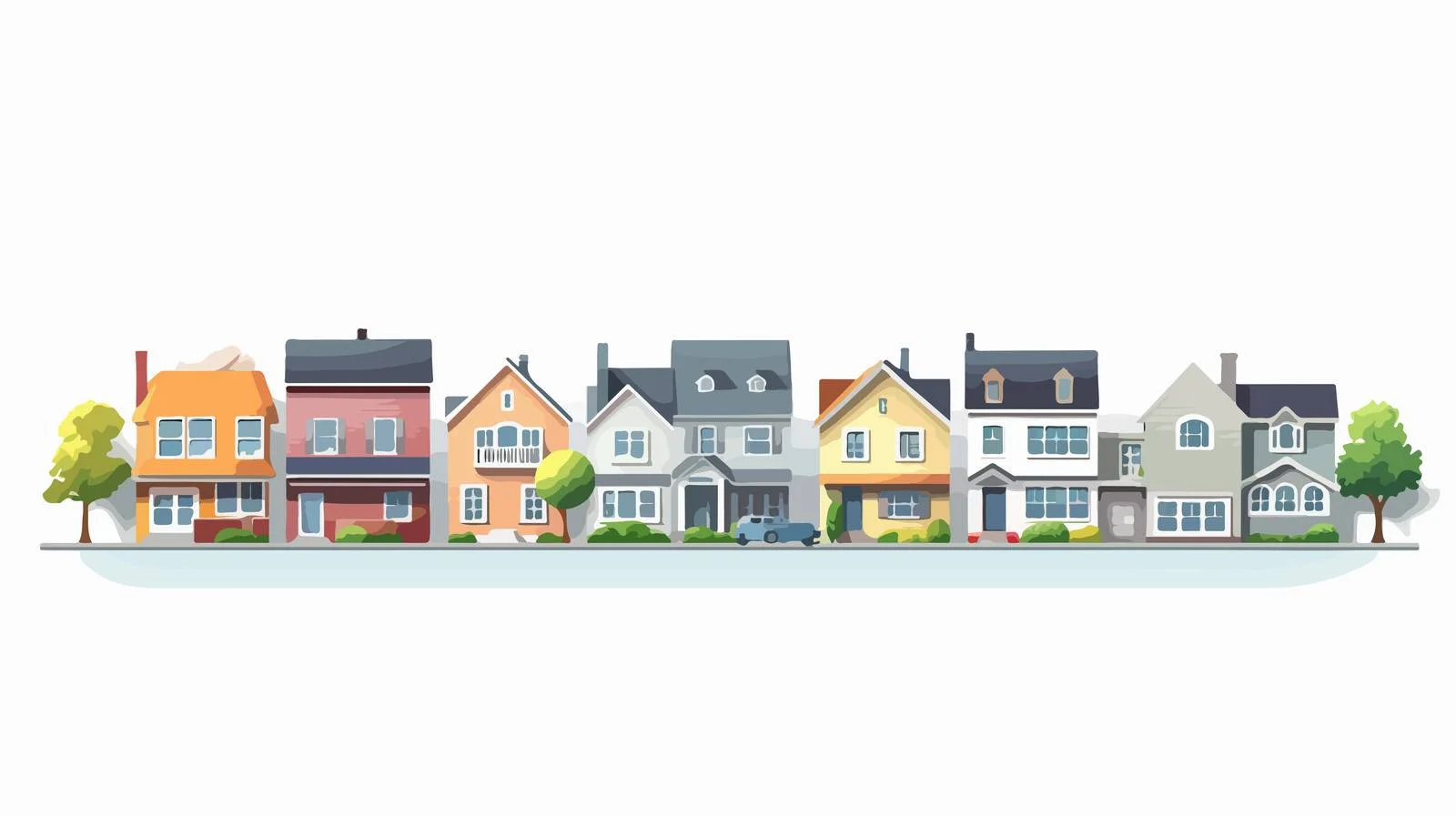 Quaint suburban homes amidst lush greenery — free download from Dotvec