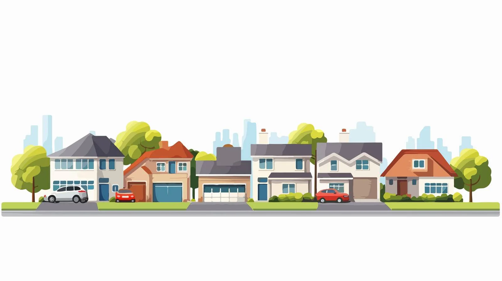 Quiet Suburban Homes with Garages on Outskirts — free download from Dotvec