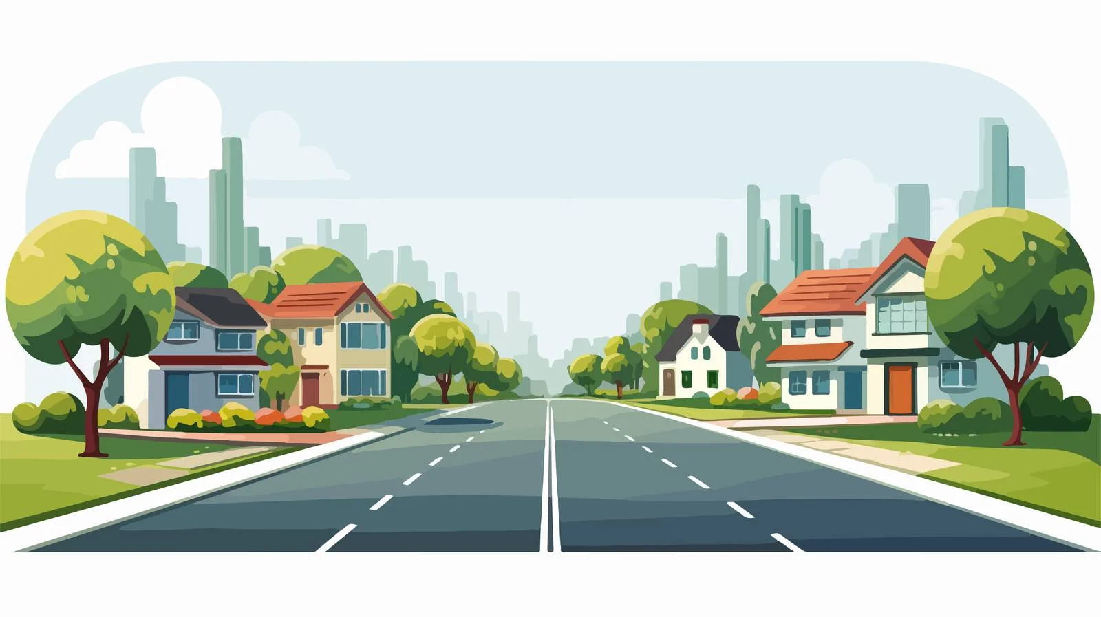 Quiet Suburban Neighborhood with Homes and Garages — free download from Dotvec