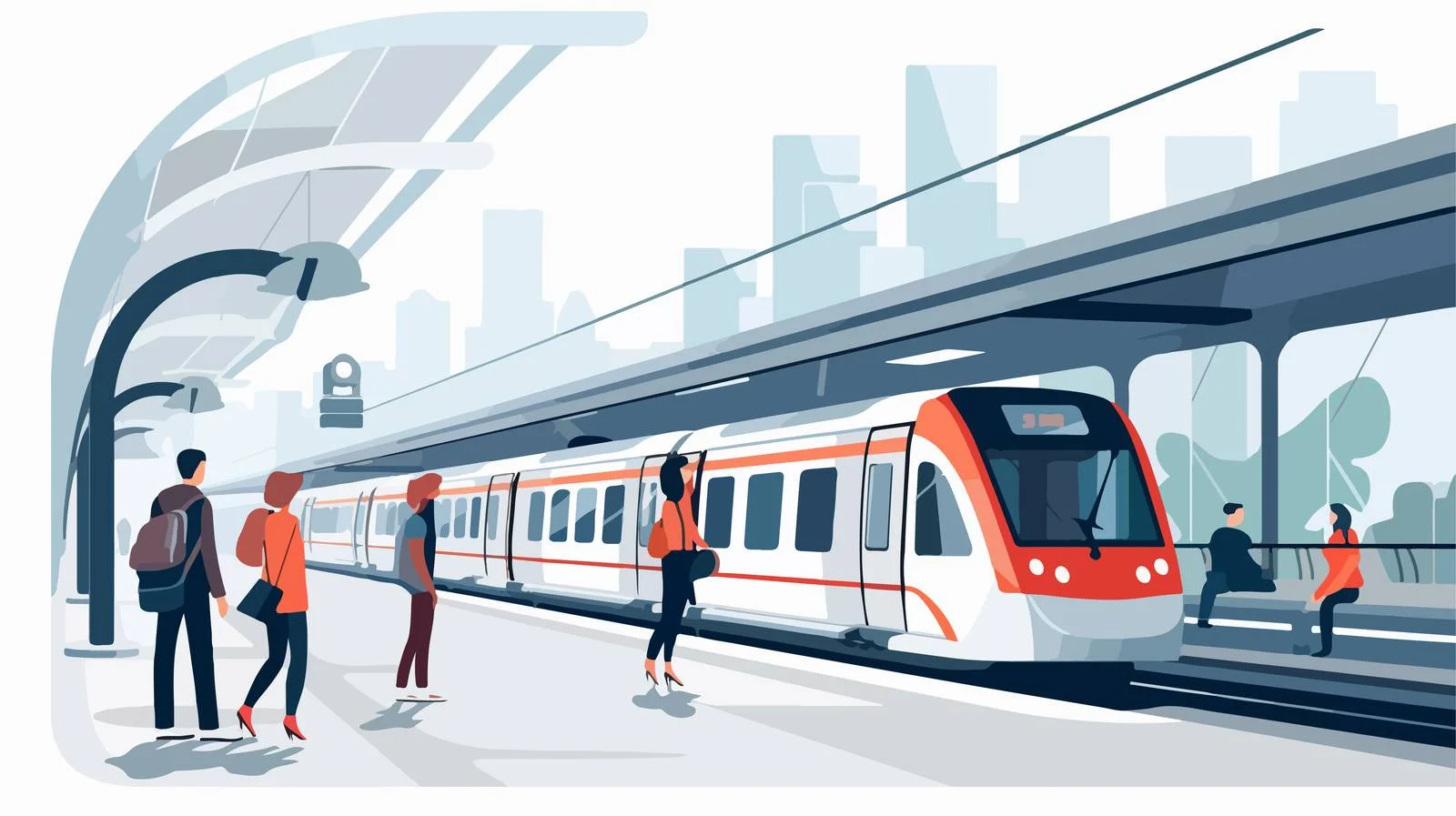 Subway train approaching urban metro station — free download from Dotvec