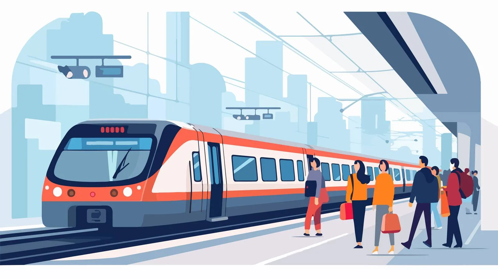 Metro Arrival: Passengers Wait as Train Approaches — free download from Dotvec