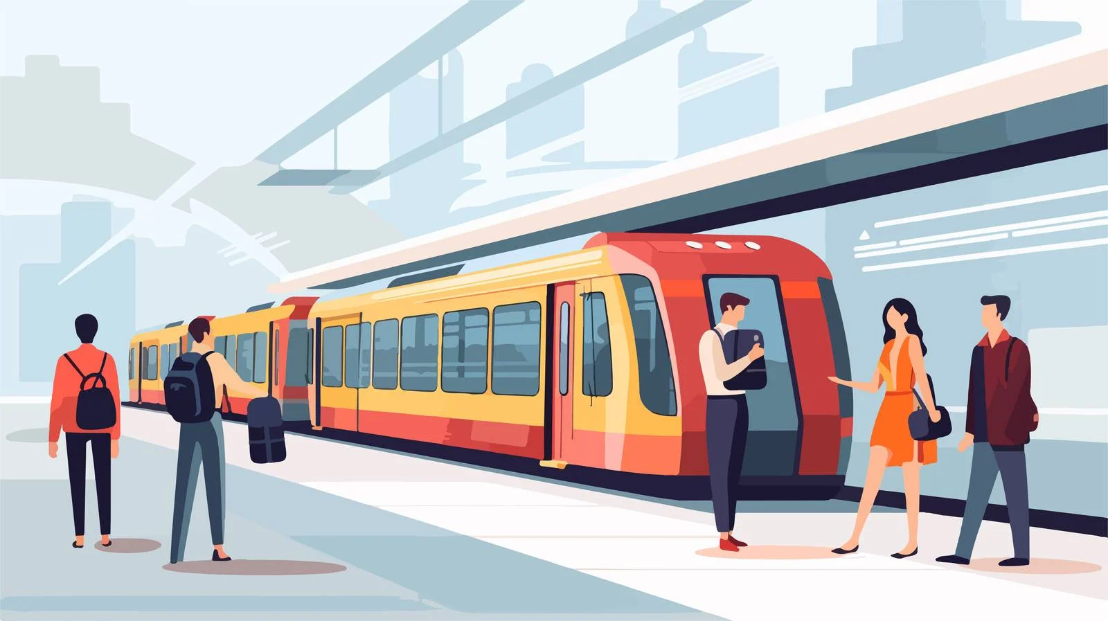 Arrival of Subway Train at Metro Station — free download from Dotvec