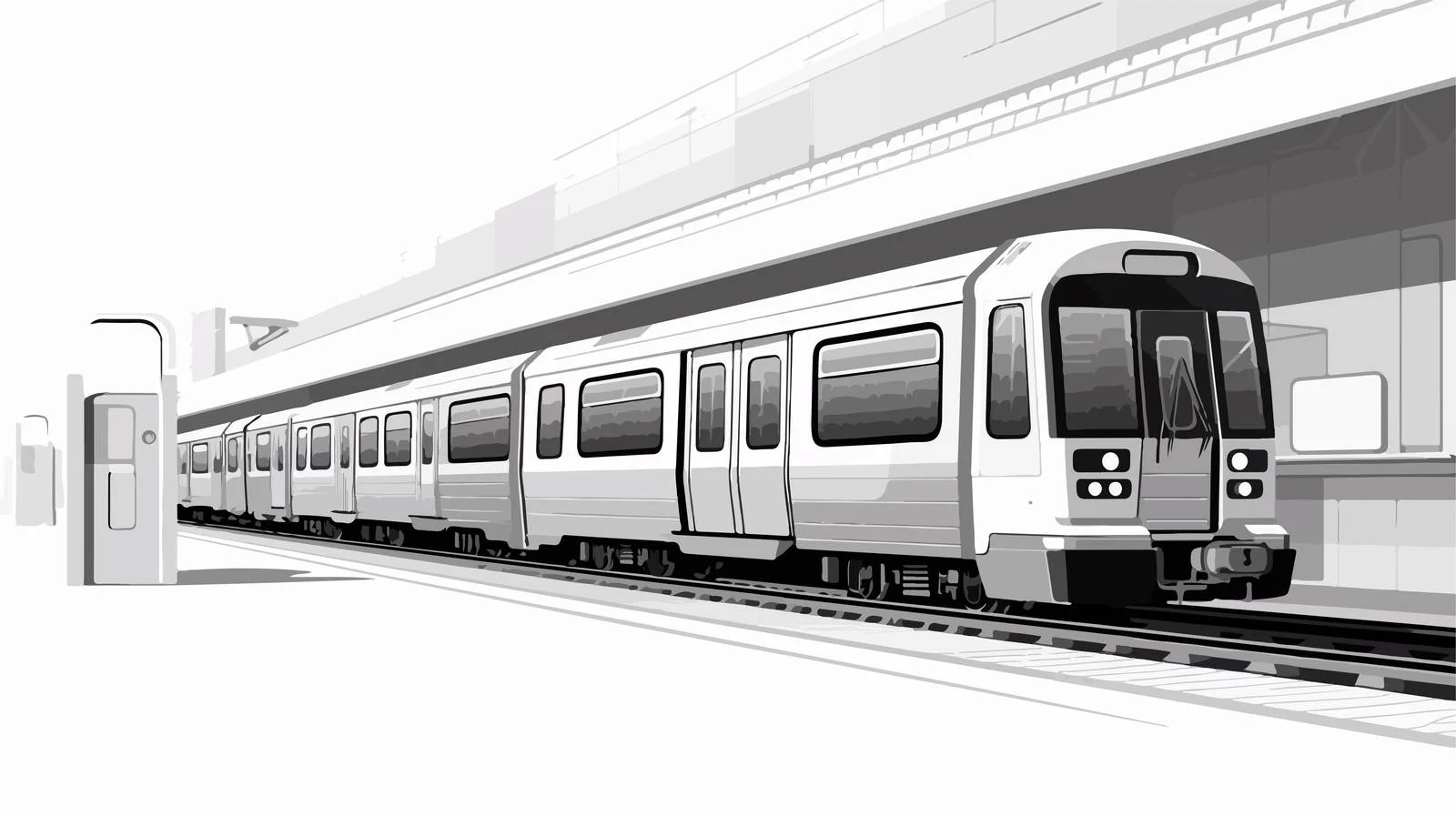 Modern Subway Platform with Train — free download from Dotvec