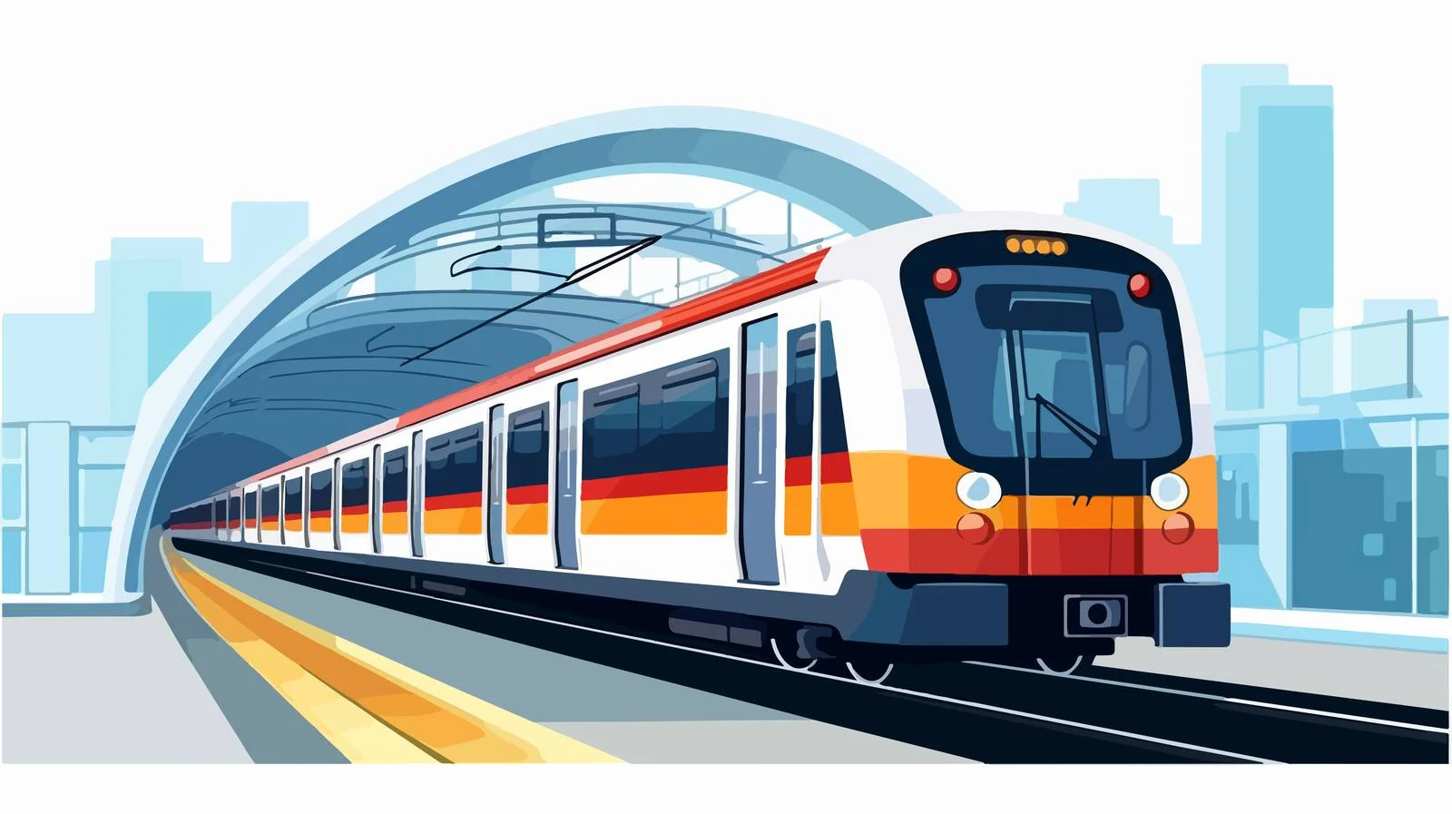 Modern Subway Platform with Train Arriving — free download from Dotvec