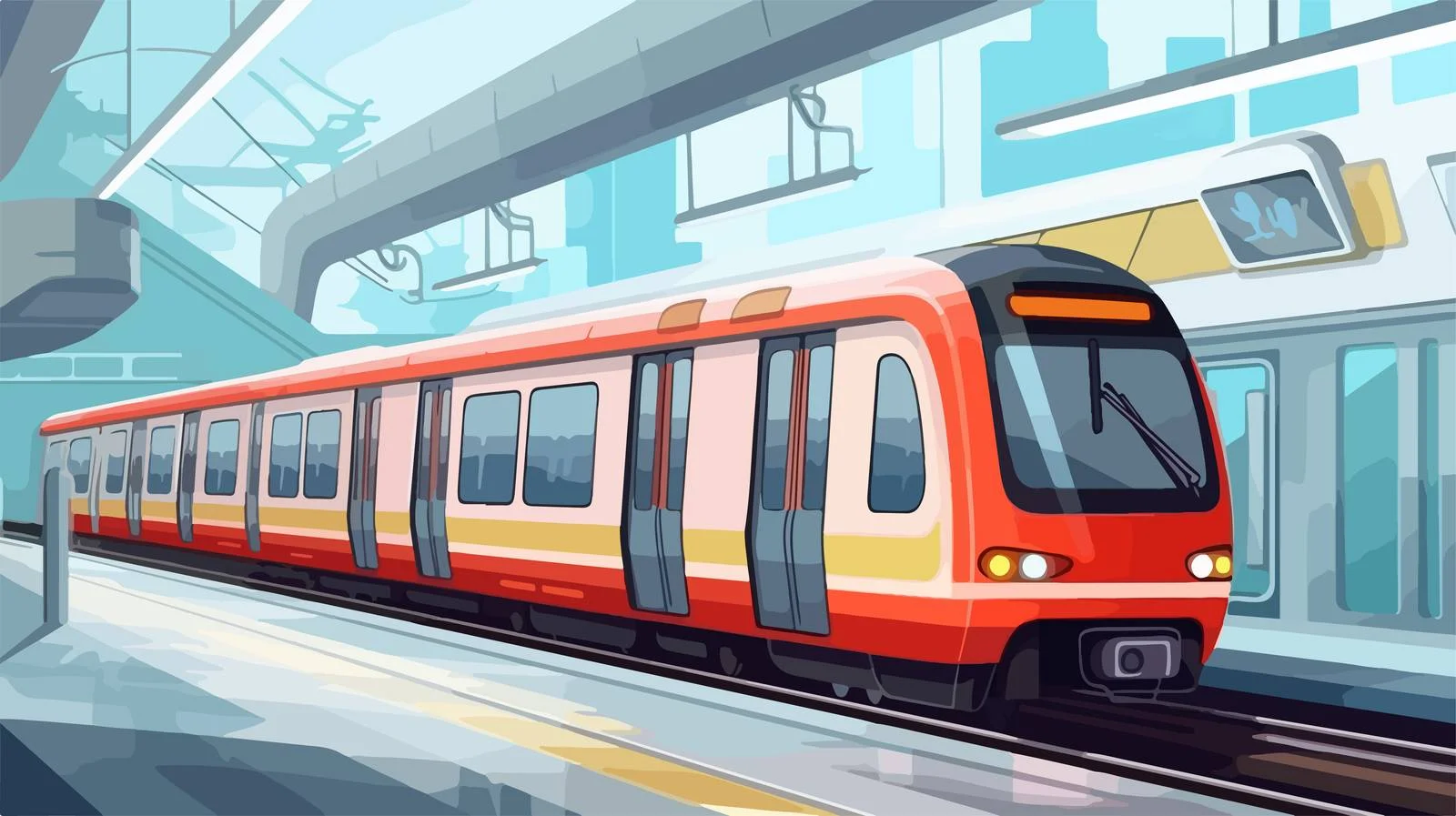 Modern Subway Platform with Sleek Train — free download from Dotvec