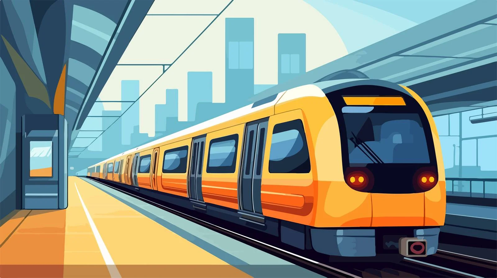 Urban Subway Platform with Contemporary Train — free download from Dotvec