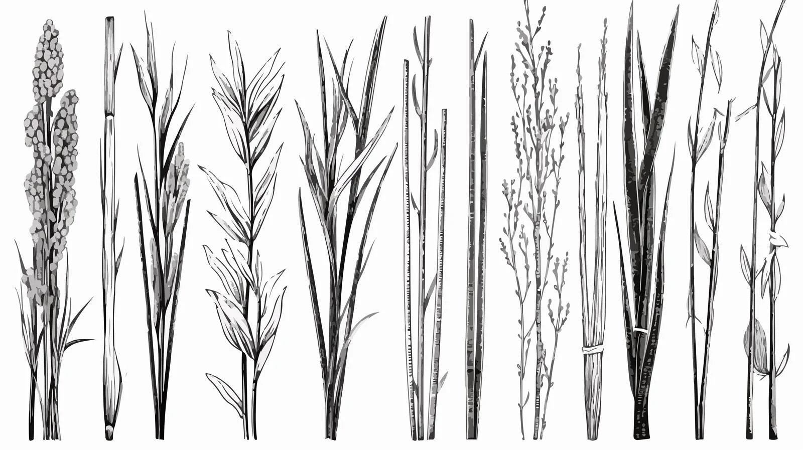 Hand-Drawn Sugar Canes Vector Illustrations — free download from Dotvec