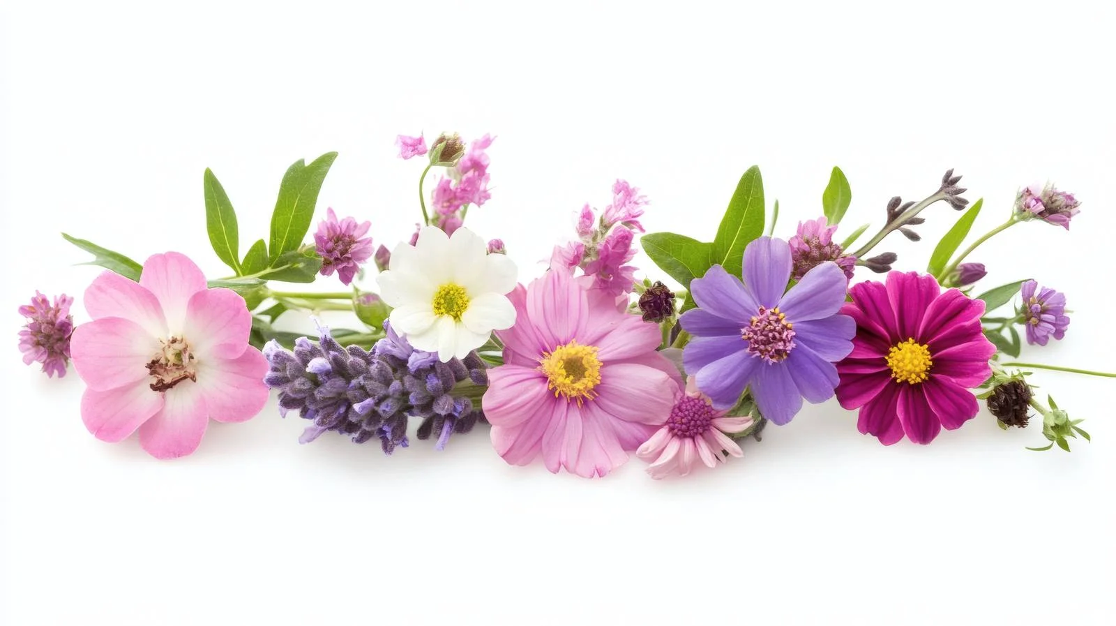 Vibrant Summer Flowers on White Background — free download from Dotvec