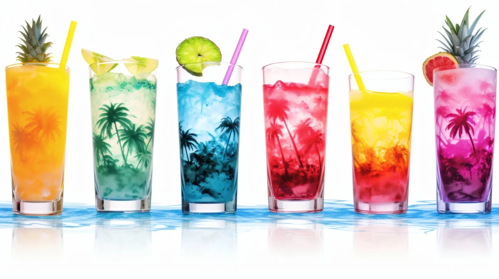 Exotic Tropical Cocktail on White Background — free download from Dotvec