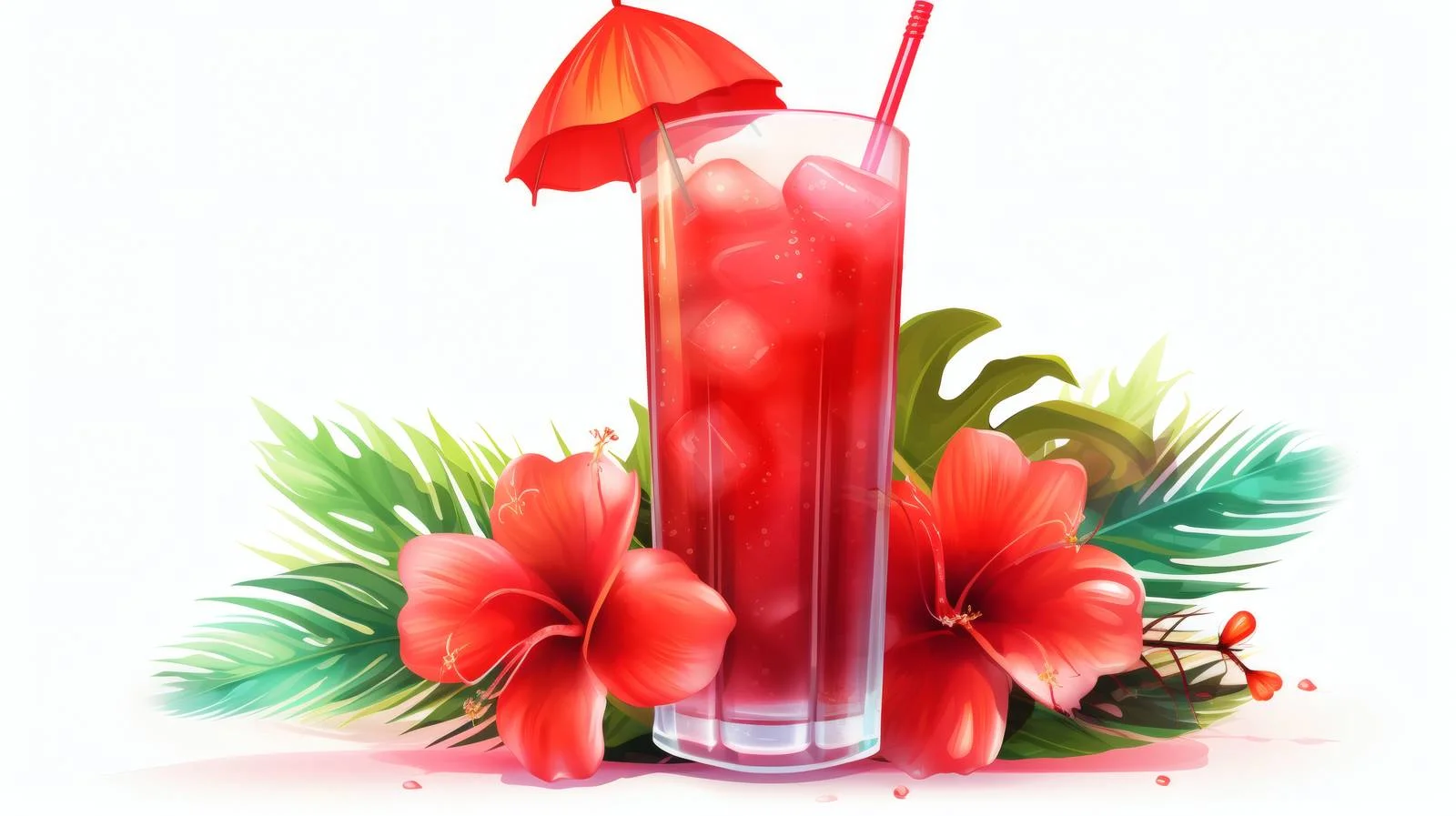 Exotic Summer Cocktail on White Background — free download from Dotvec