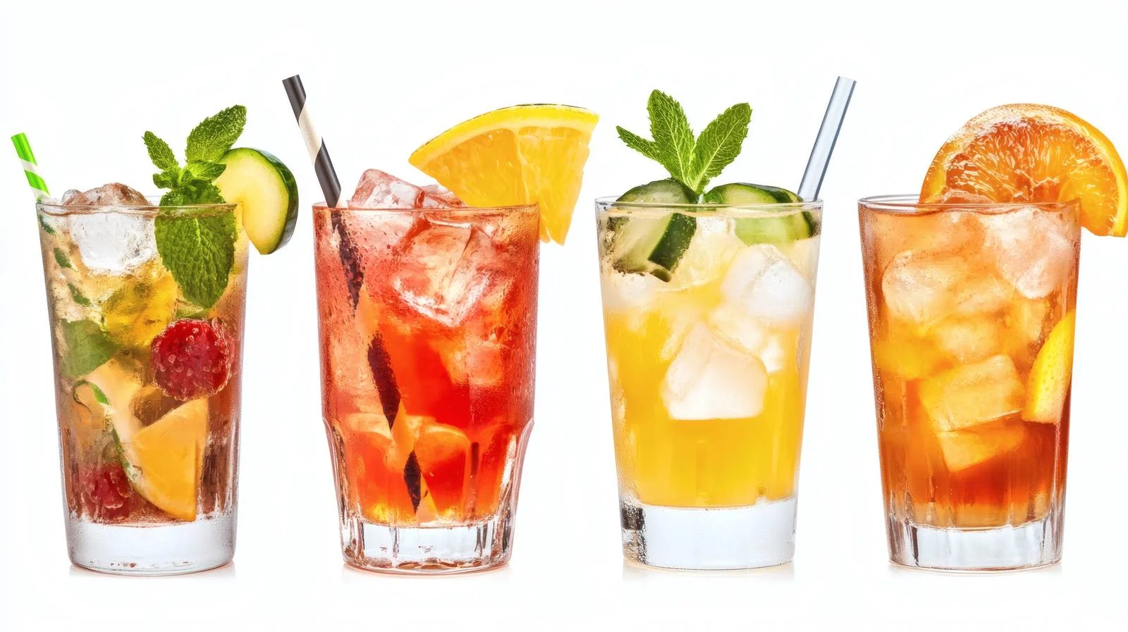 Exotic Summer Cocktails Set on White Background — free download from Dotvec