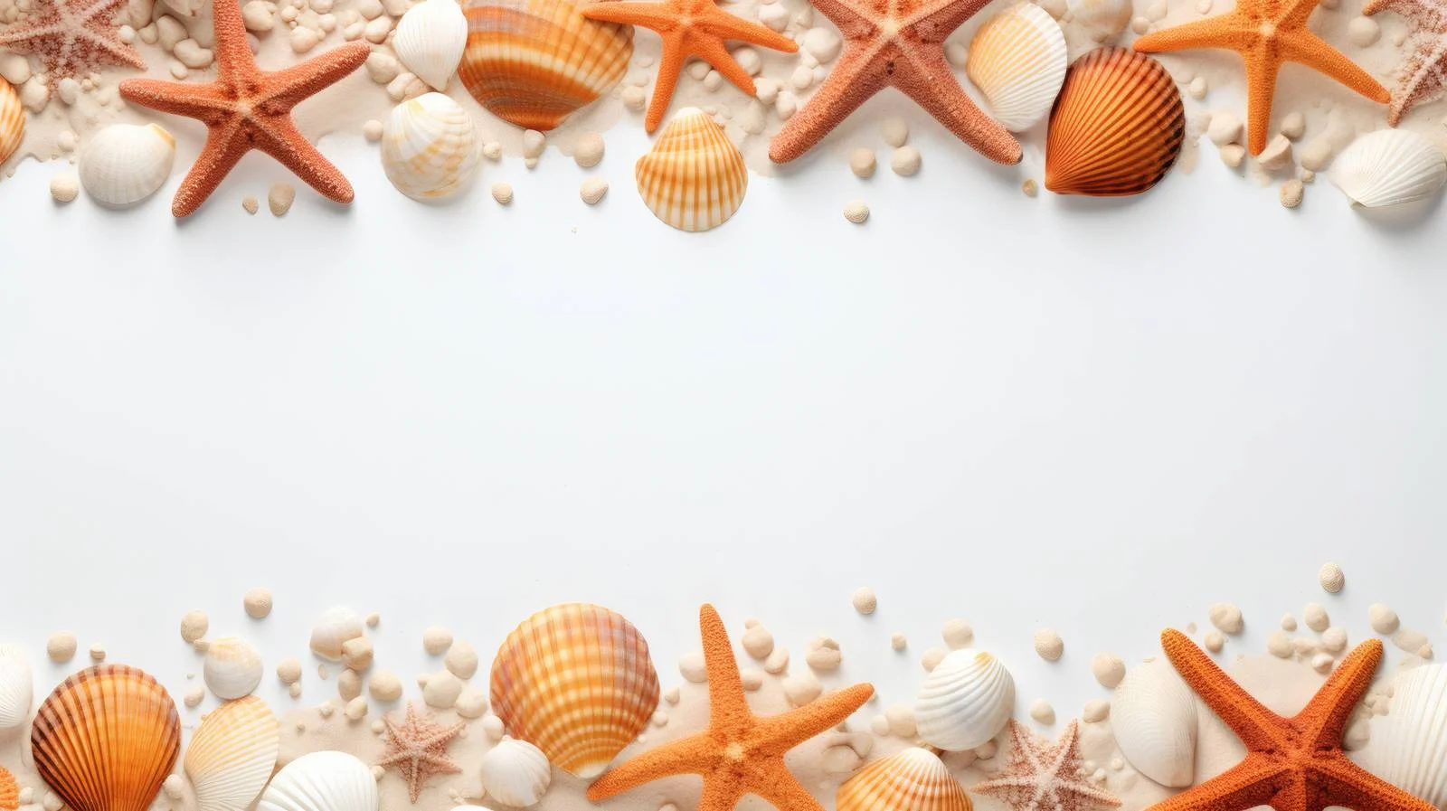 Oceanic Summer Seashell and Starfish Composition – free pebbles image from Dotvec