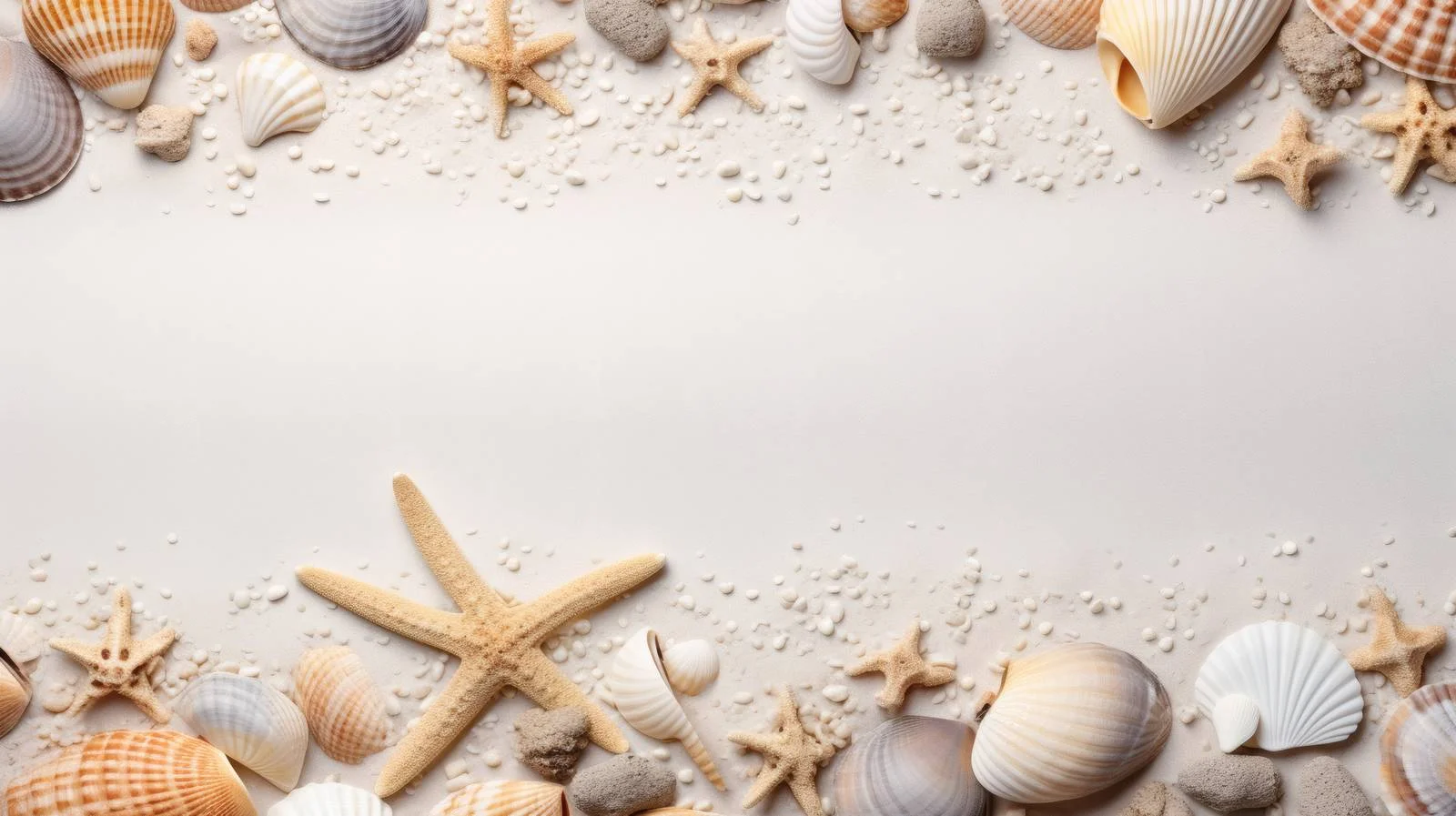 Coastal Theme with Seashells and Starfish – free pebbles image from Dotvec