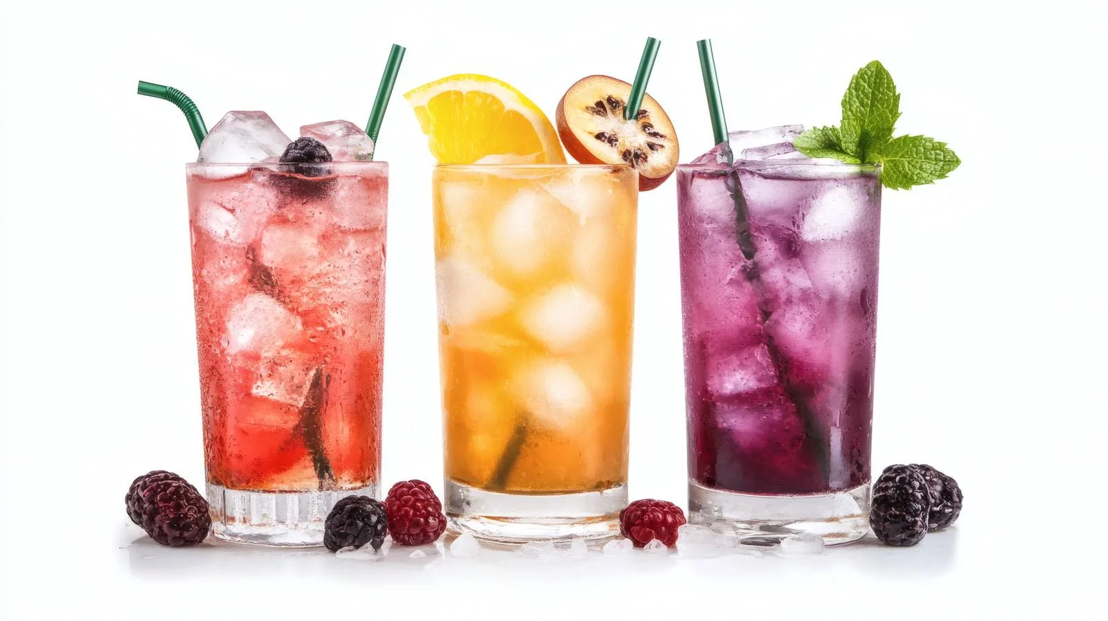 Refreshing Summer Cocktails with Ice on White — free download from Dotvec