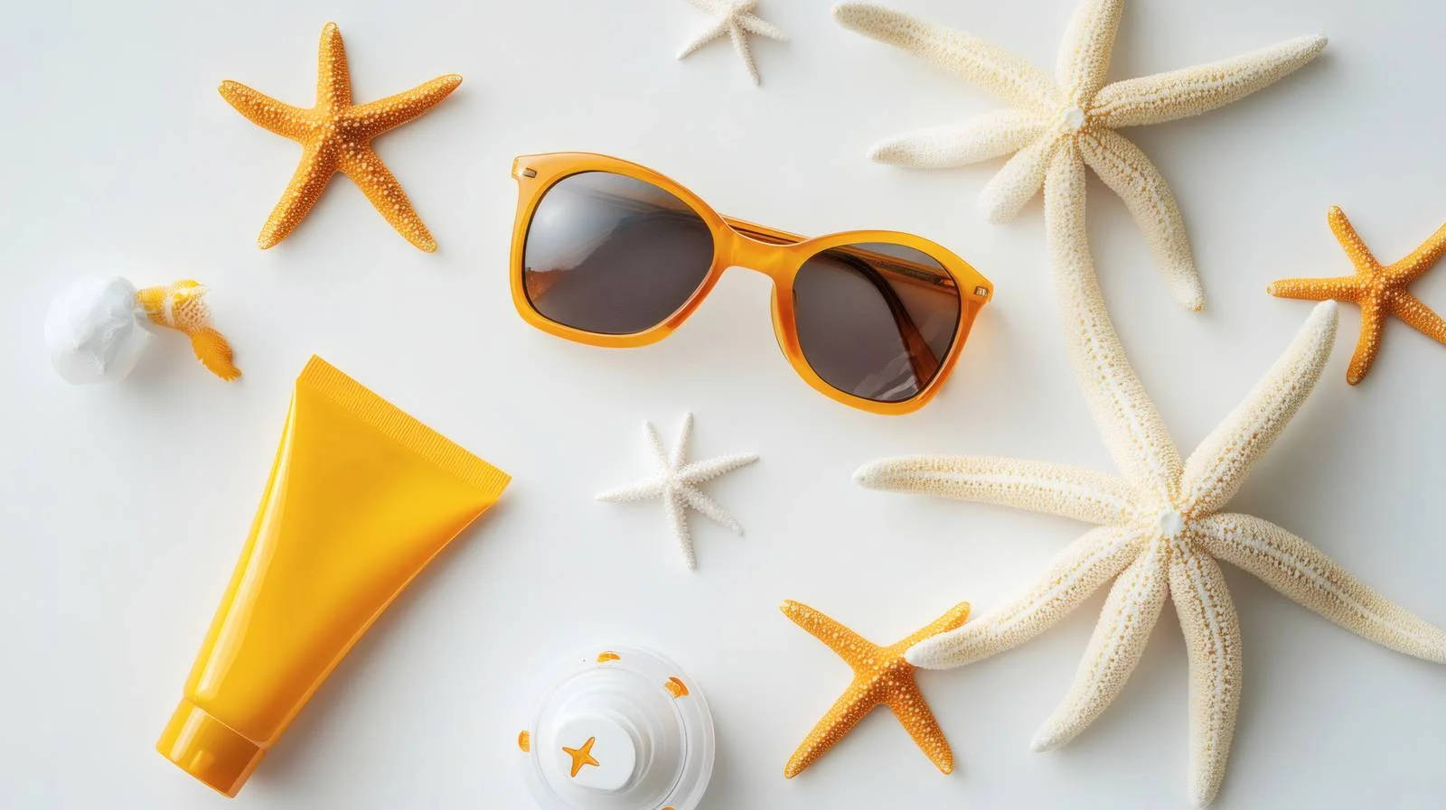 Sunny Beach Day Essentials with Starfish — free download from Dotvec