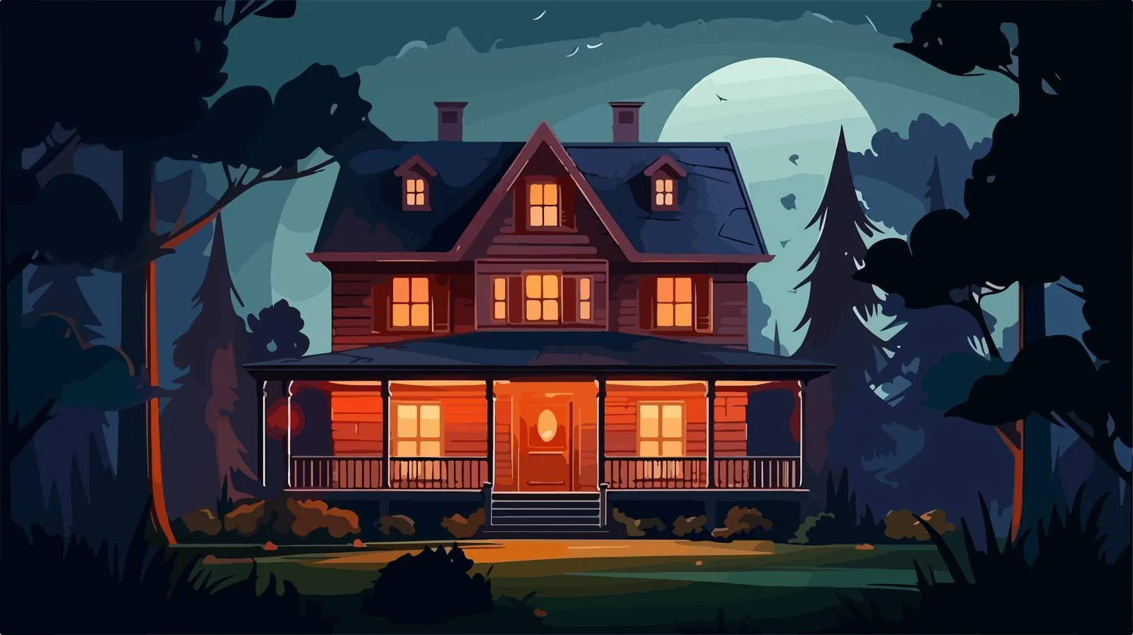 Luxurious Mansion with Porch in Summer Setting – free porch image from Dotvec