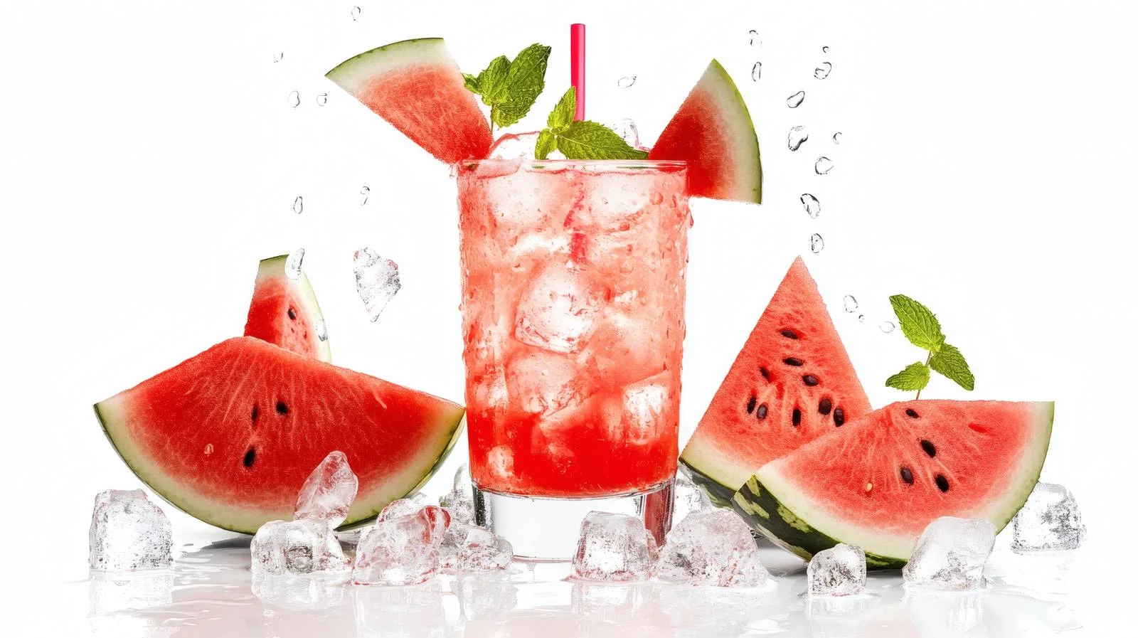 Refreshing summertime watermelon drink on ice — free download from Dotvec