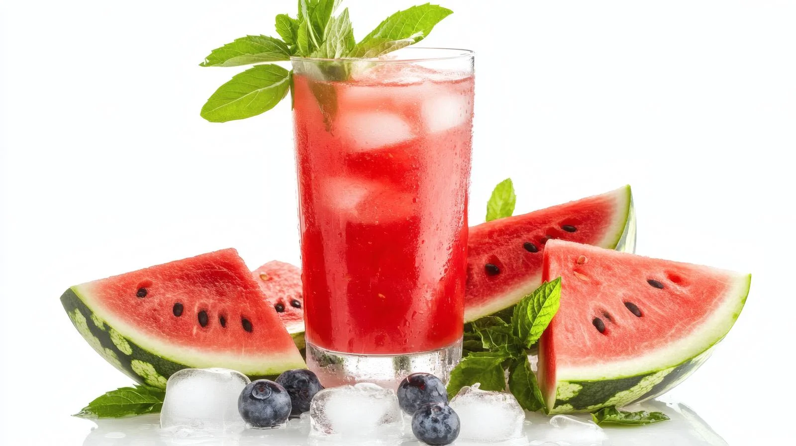Refreshing Watermelon Drink with Ice Cubes — free download from Dotvec