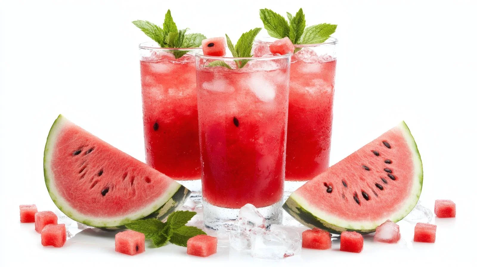 Refreshing Watermelon Drink with Ice Cubes — free download from Dotvec
