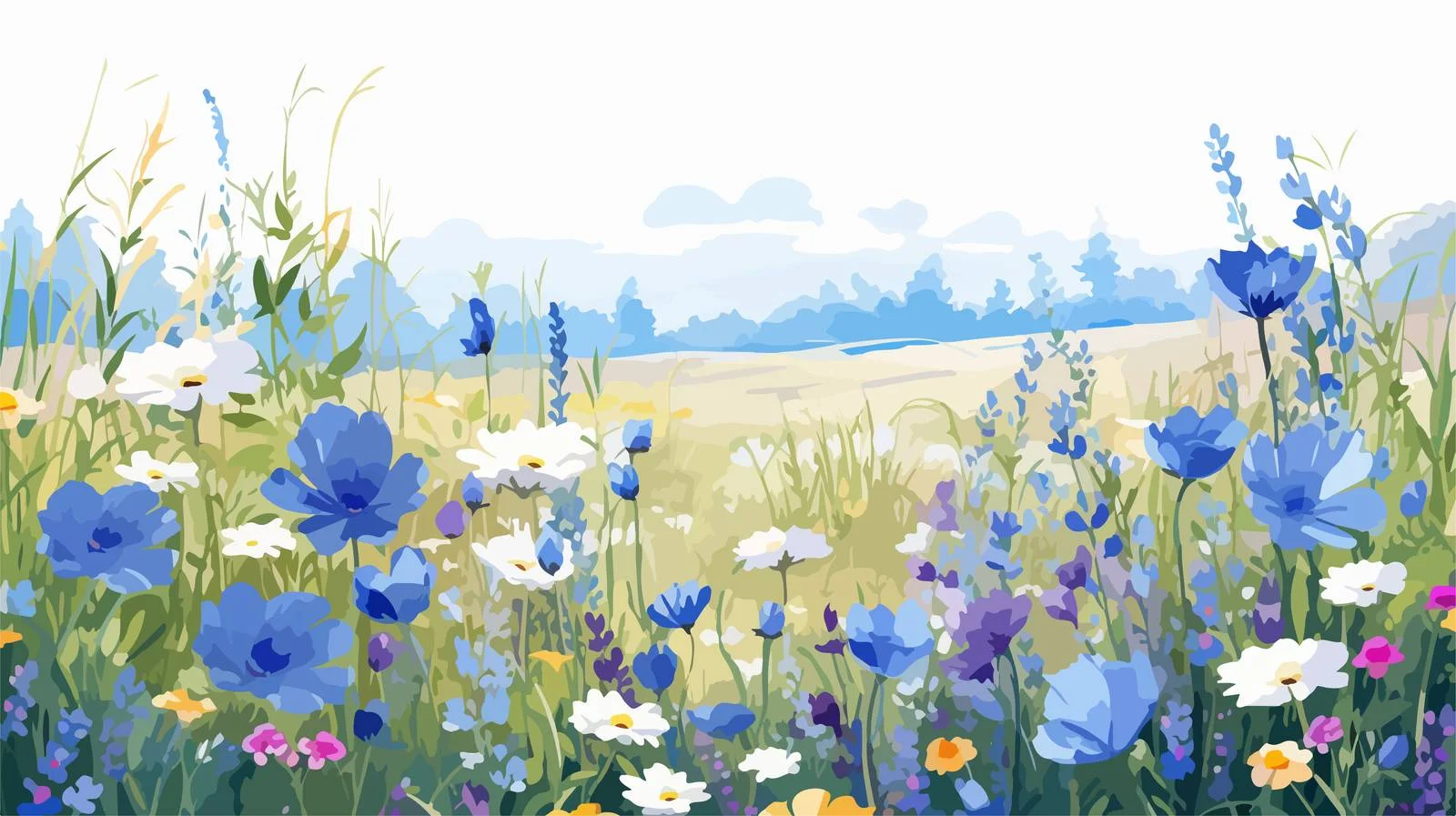 Tranquil Summer Field Rural Scene — free download from Dotvec