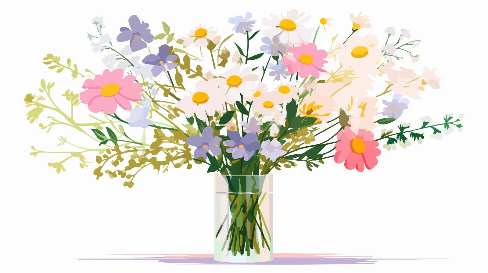 Vibrant Summer Blooms in Glass Vase — free download from Dotvec