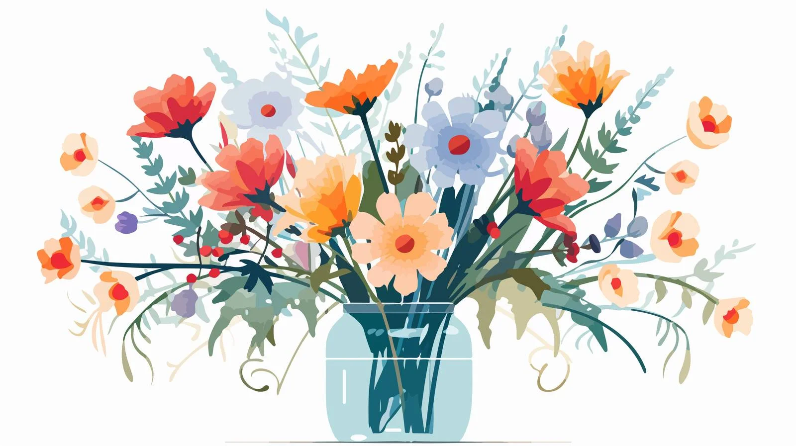 Vibrant Summer Blooms in Clear Vase — free download from Dotvec