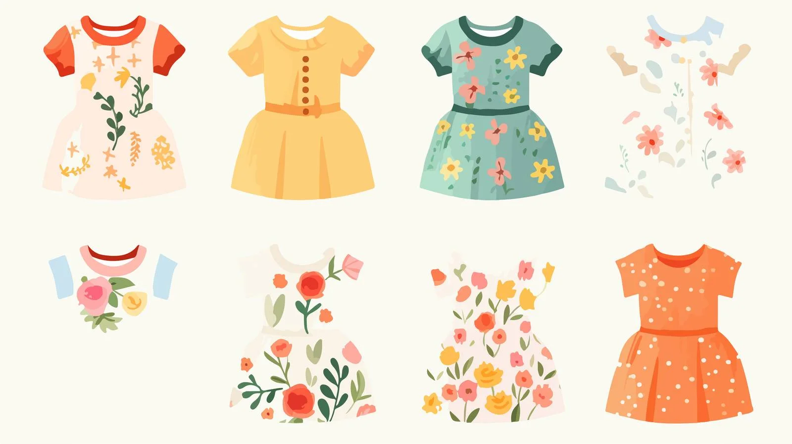 Girly Summer Kids Blouse for Girls — free download from Dotvec