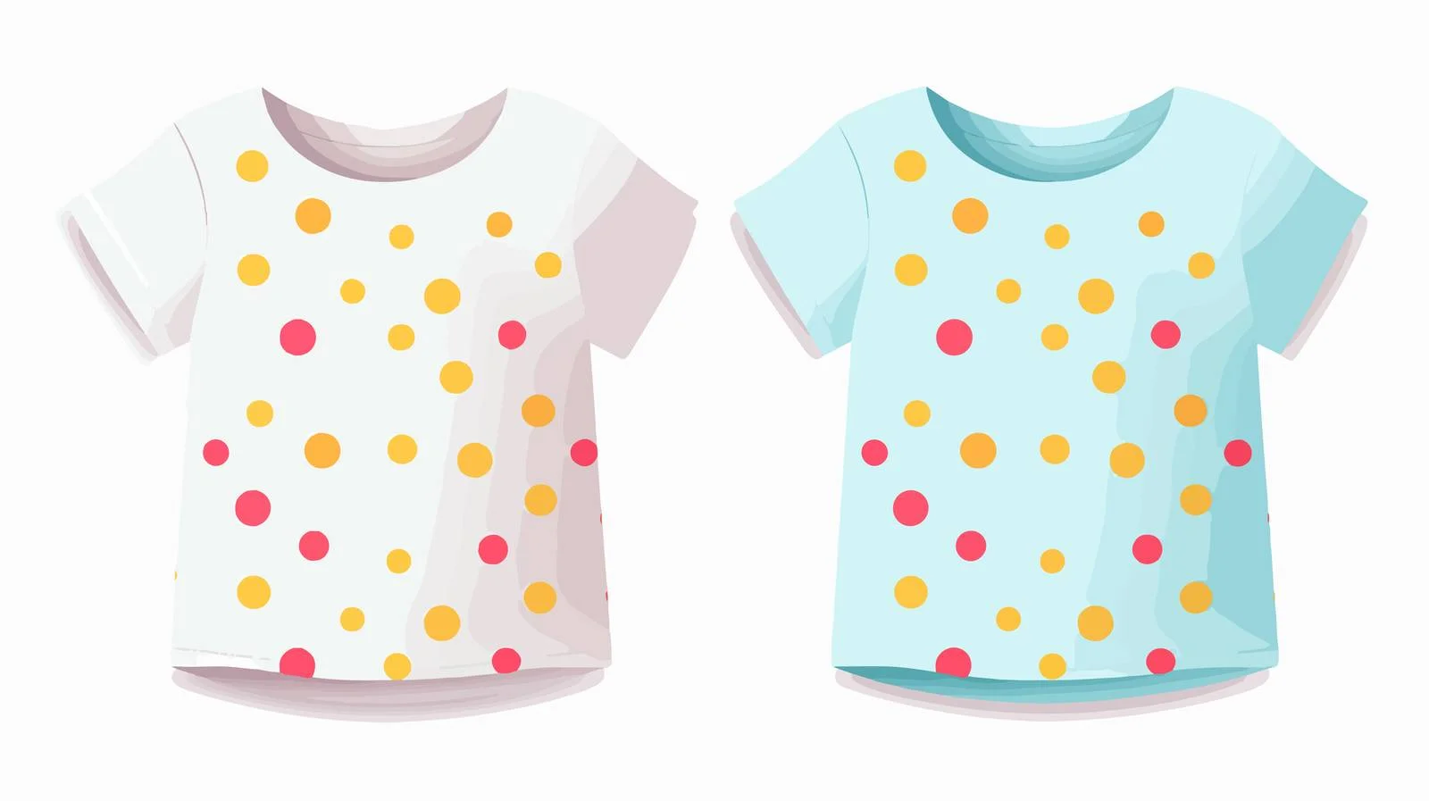 Playful Girls Polka Dot Summer Tee — free download from Dotvec