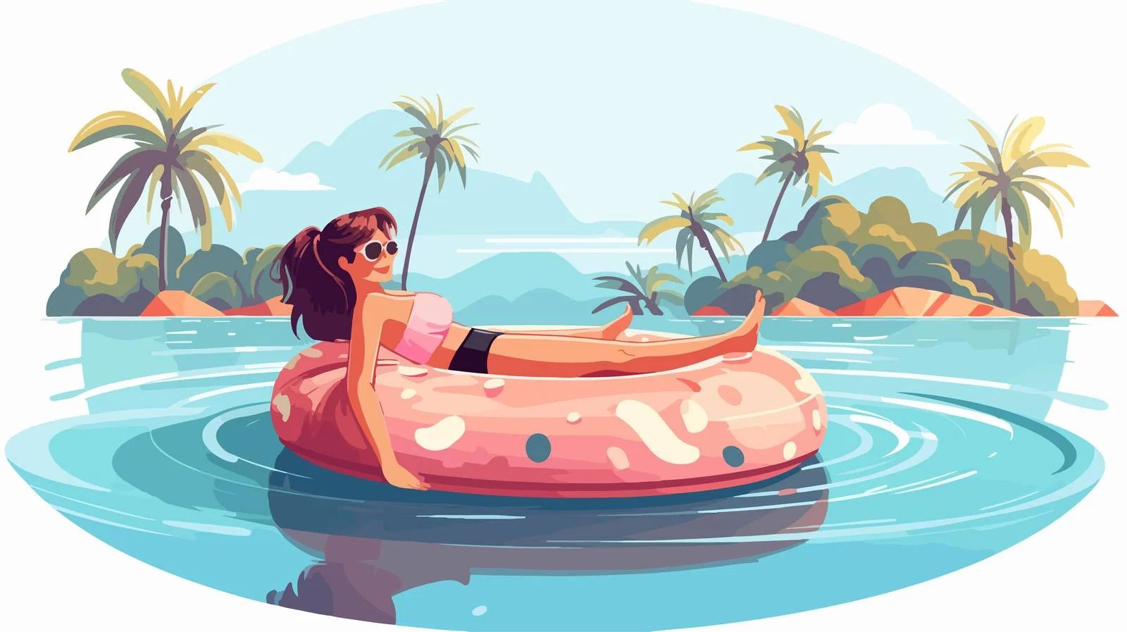 Tropical Summer Holiday Featuring Woman Relaxing — free download from Dotvec