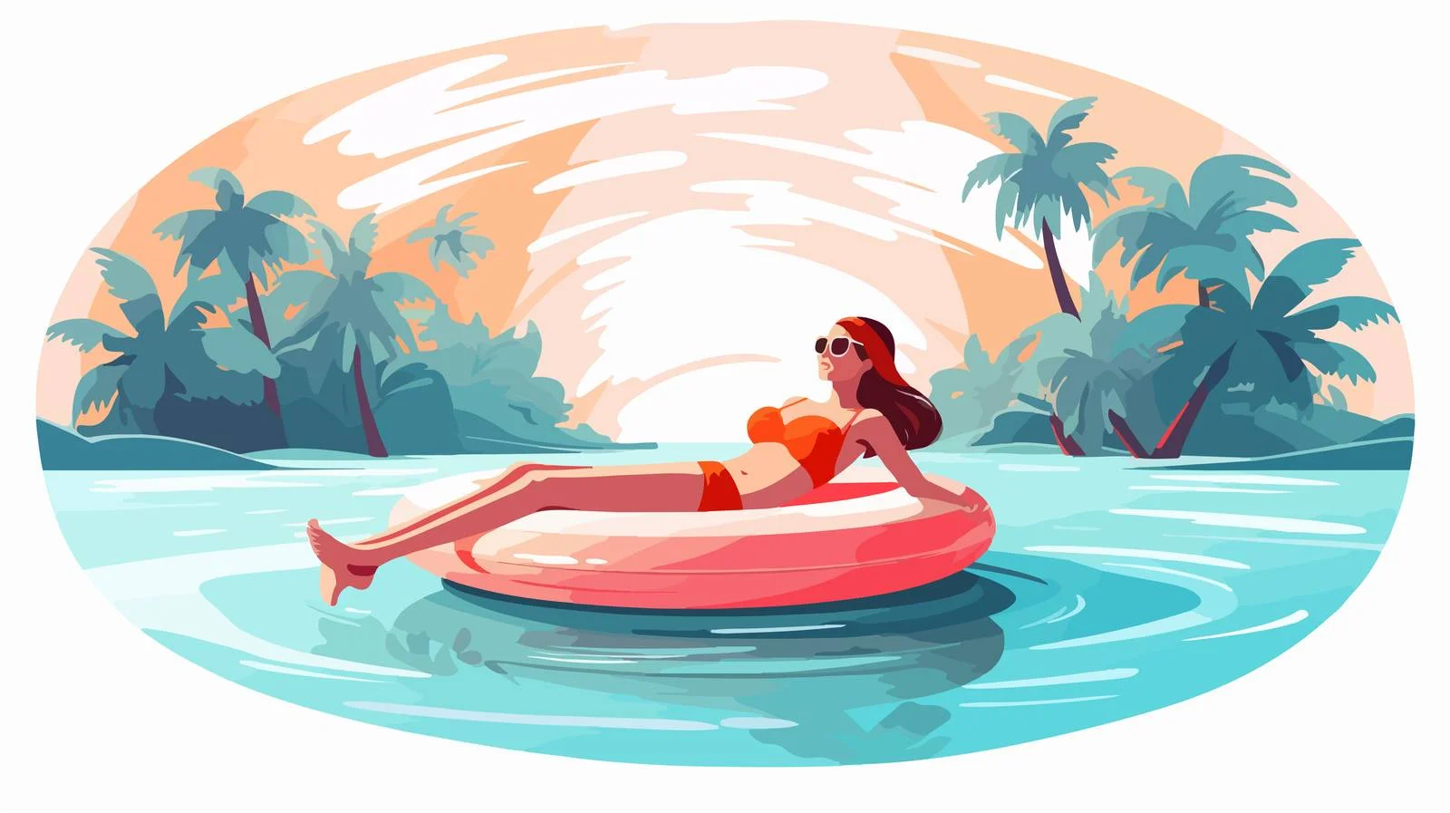 Serene Summer Vacation Woman by Poolside — free download from Dotvec