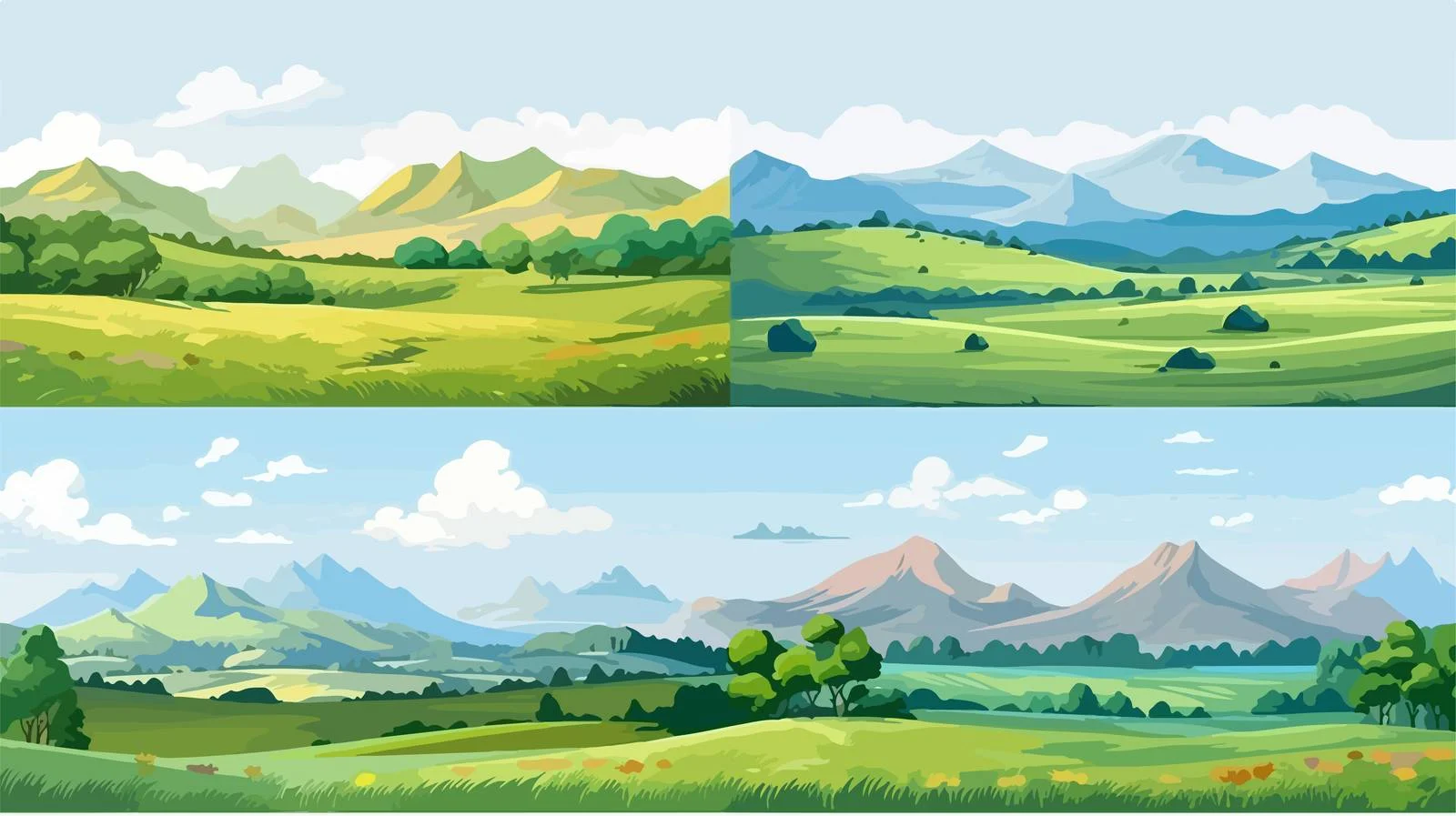 Tranquil Summer Nature Scenes With Flora — free download from Dotvec