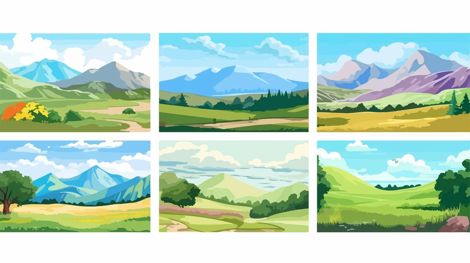 Tranquil Summer Landscapes Amongst Greenery — free download from Dotvec