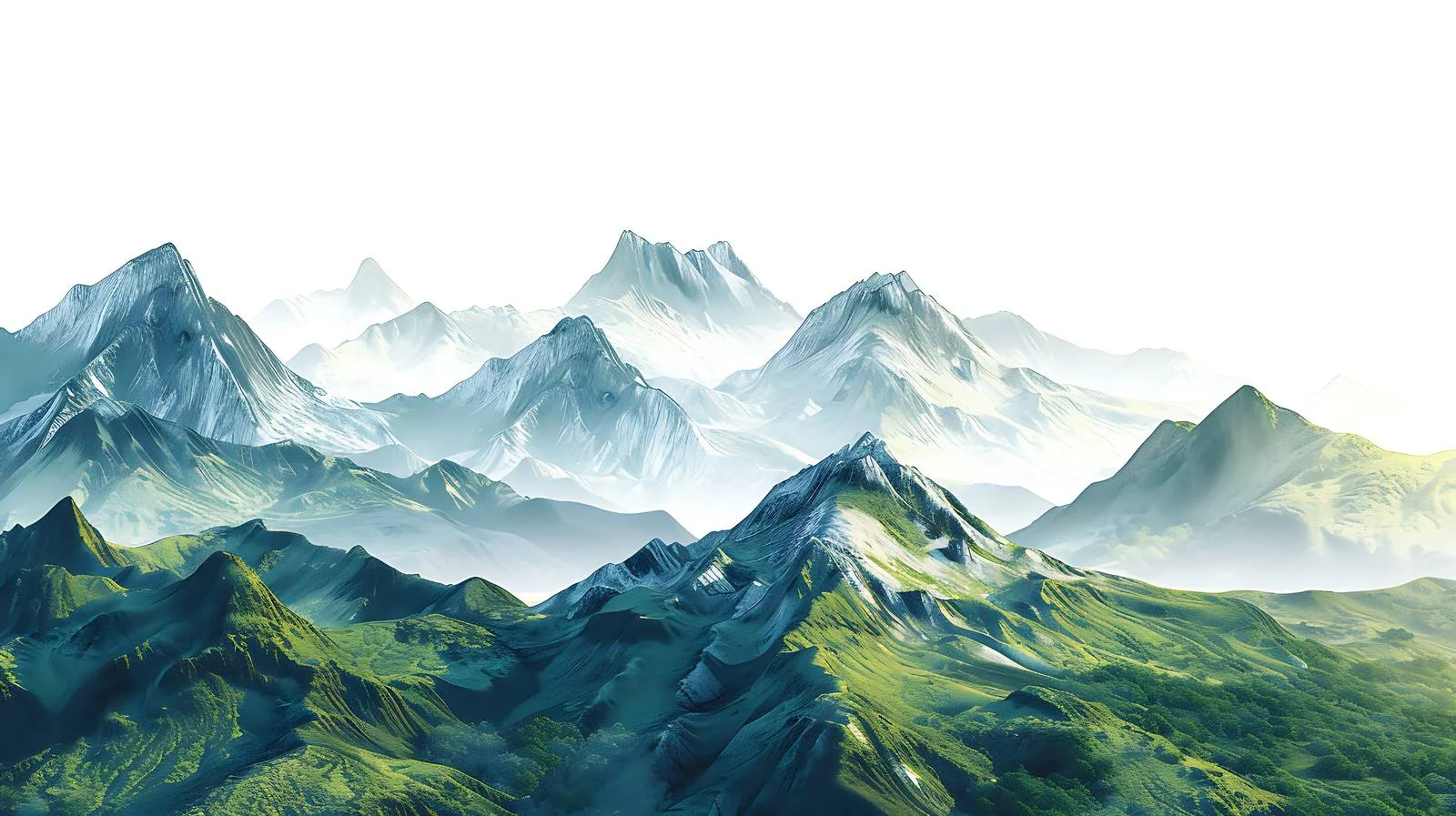 Serene Summer Mountainscape on White Background — free download from Dotvec