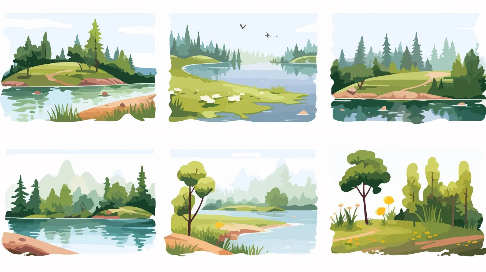 Tranquil Summer Forest and Water Landscape — free download from Dotvec