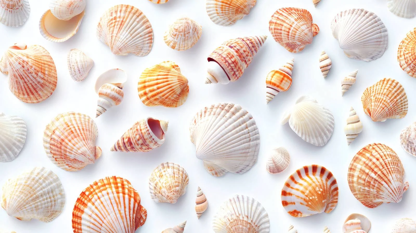 Seashell Summer Pattern on White Background — free download from Dotvec