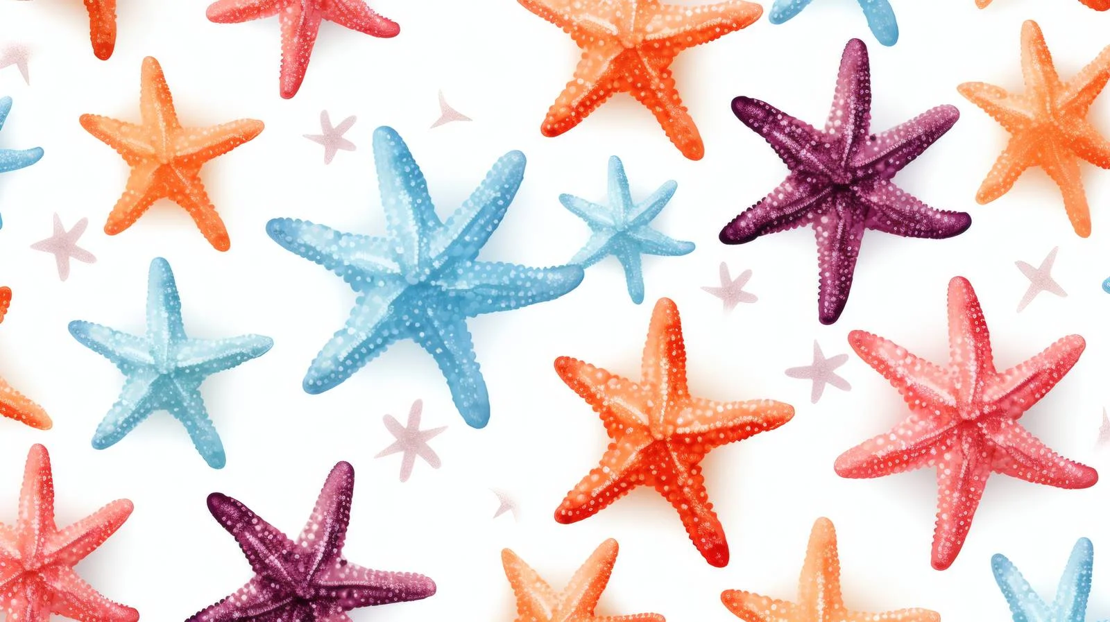 Seashell and Starfish Summer Pattern on White — free download from Dotvec