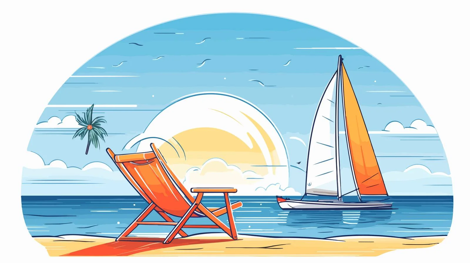 Relaxing Summer Scene with Lounge Chair — free download from Dotvec